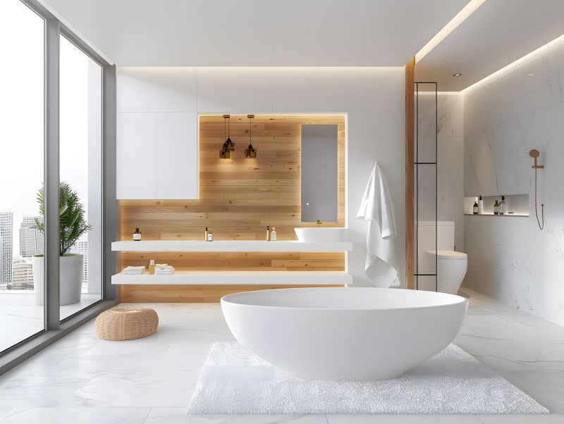 Elegant Bathroom with New Bathtub